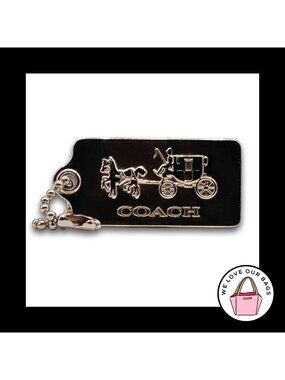 COACH HORSE CARRIAGE Hang Tag Bag Charm Keychain Fob Gold Brass Metal 1.75